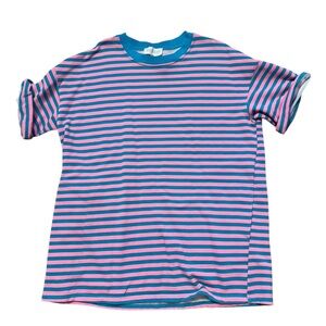 Veveret Women’s Shirt Dress, Pink and Green, Size Medium, Casual Dress